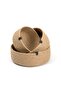 3-Piece Jute Shallow Wicker Basket, 100% Handmade, Wicker, Jute, Cotton, Vegan