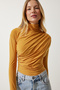 Ruched Detailed Sandy Blouse Mustard Lff0001