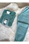 Green Rabbit Patterned Fleece Pajama Set - 5