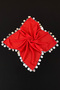 Large Size Chiffon Halay Handkerchief 50X50Cm Red Silver 1Pc Bride Groom Wedding Henna Circumcision Promise Bride - 3