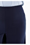 Full Length A-Line High Waist Navy Blue Wide Palazzo Pants - 4