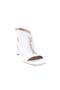 08-23y Women's Silver Stoned Twisted Heeled Sandals - 2