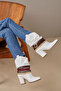 Gipsy Bellows and Accessories White Matte 8 cm Women's Boots & Bootie, High Heels - 2