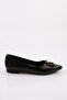 Women's V-Buckle Ballerinas Black Patent Leather 21413365