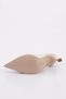 Women's Pointed Toe, Low-Cut Toe, Lip Buckle Detailed, Side Mesh Heeled Shoes, Beige Patent Leather 8814535 - 5