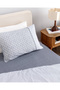 Clarice Single 100% Cotton Madame Coco Crep Printed Duvet Cover Set - Blue/Grey - 7