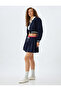 Mini Pleated Lace up Piping High Waist Comfortable Fit Skirt - 2