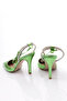 Women's Open Back Heeled Shoes Pistachio Green Metallic 711121085 - 3