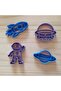 Astronaut Set of 4 Cake Cookie Play Dough Mold