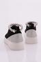 Black Suede Women's Sneakers - Thick Sole, Anklet Detail, Silver Stone 15299623118 - 3