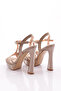 Women's Striped Long Heeled Evening Dress Shoes Rose Crocodile 31263564 - 3