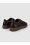 100% Genuine Leather Brown Lace-Up Men's Sneakers - 3