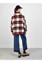 Red Plaid Oversize Patterned Jacket - 4