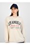 Print Detailed Sweatshirt - Stone Color - - 2