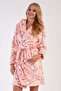 Women's Welsoft Hooded Short Pink Dressing Gown C1T3N0O403 - 3