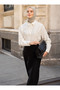 Pencil Skirt with Hidden Slit Detail on the Front and Pockets - Black - Refka - 6