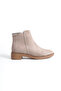 Women's Perry Beige Suede Classic Flat Short Ankle Boots - 5