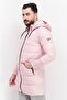 Men Sportswear Fit Hooded Long Sleeve Training Quilted Jackets, Pink - 4
