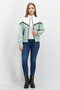 Women High Neck Colorblock Windbreaker Jacket, Mint - 4
