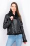 Women Faux Spillout Biker Jacket, Black