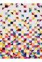 Maya Collection Multicolored Squares on a White Background Woven Base Modern Decorative Carpet Maya39 - 5
