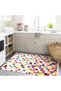 Maya Collection Multicolored Squares on a White Background Woven Base Modern Decorative Carpet Maya39 - 3