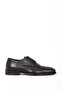 Leather Sole Lace-Up Embroidered Classic Shoe Genuine Leather DNC 804 Black