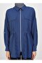 Zippered Cotton Aerobin Tunic - Navy Blue - Refka - 5