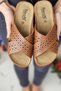 Erika Women's Daily Straw Patterned Anti-Sweat Anatomical Orthopedic Sole Mother's Outdoor Home Slippers Tan - 5