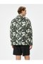 Sports Jacket Camouflage Printed Hooded Zippered Casual Cut Pocket Detailed Parachute Fabric - 4