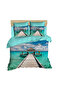 Seascape Blue Beach 3D Digital Double Bedding Set