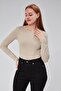Beige Lined Long Sleeve Snap Body - 2
