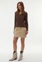 Women's Brown V-Neck Blouse - 2