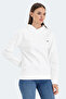Kathy in Women's Hooded White Sweatshirt - 6