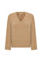 Women's Beige V-Neck Sweater - 4