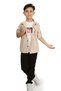 Shirt, Pants, T-Shirt 3-Piece Boys' Set Mnk1754 Beige