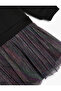 Dress with Tutu Skirt, Round Neck, Long Sleeves, Sequined - 3