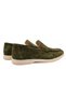 Allegro Genuine Suede Leather Laceless Dark Green Loafer Men's Shoes - 4