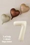 Retro Pastel Party Balloon Set for 7 Years Birthday - 3 Pcs Cream Foil Balloon, 7 Figures