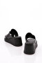 Women's Thick Sole Slippers Black Genuine Leather 2421035433993 - 3