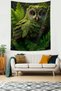 Green Owl Stain Resistant Fabric Wall Cover Wall Carpet Tapestry - 2