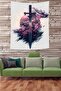 Samurai Sword Stain Resistant Fabric Wall Cover Wall Carpet Tapestry