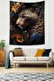 Tiger in Flower Garden Stain Resistant Fabric Wall Cover Wall Carpet Tapestry - 2