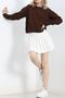 New Season Comfort Model Oversize Long Sleeve Soft Textured Crew Neck Knitwear Sweater - 3098 - 2
