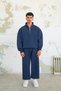 Navy Blue Cozy Basic Half Zipper Oversize Sweatshirt - 4