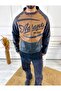Leather Jacket Bomber Jacket Leather Coat Oversize College Jacket with Zipper Pockets - 4