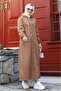 Armine Long Trench Coat with Front Pocket Detail - 2