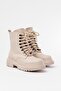 812-2121 Beige Lace-Up Zippered Daily Women's Boots - 3
