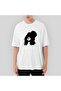 Tricou alb oversize Slash Portrait