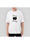 Ping Pong Racket Design Black Oversize White T-Shirt L